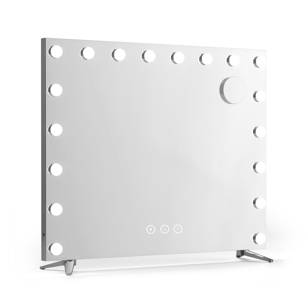 80x65cm Embellir Makeup Mirror Hollywood Vanity with LED Light Silver Legs - Glam Warehouse