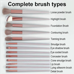 8/13PCS Makeup Brushes Set Fluffy Soft for Beauty Cosmetics - Glam Warehouse