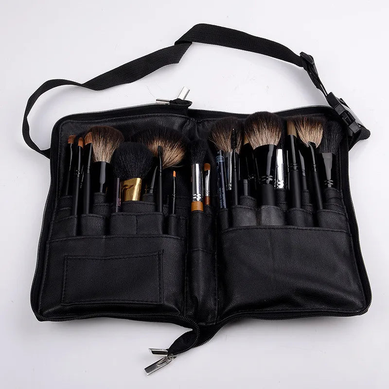 Professional Makeup Brush Waist Bag With Zipper Belt