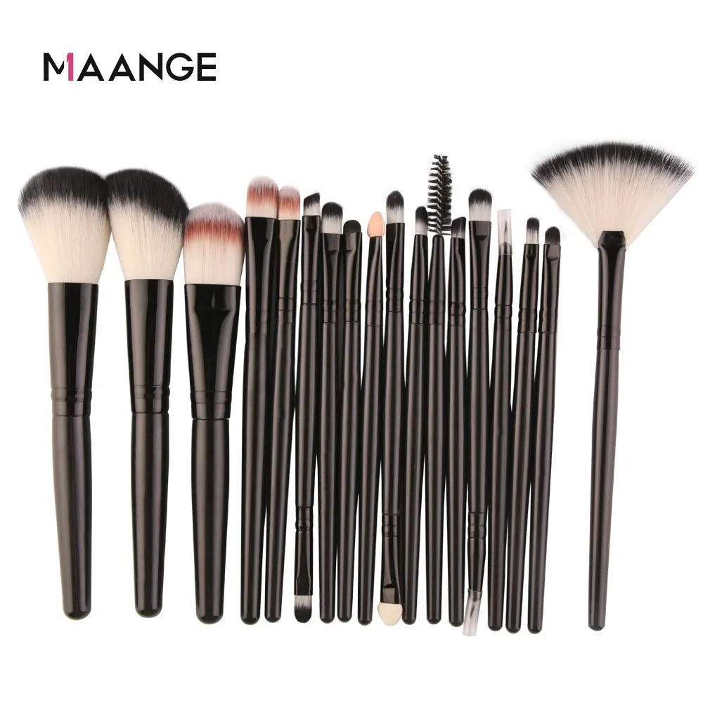 18-Piece Makeup Brushes Set with Portable PU Case