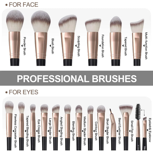 18-Piece Makeup Brushes Set With Bag