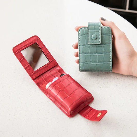 Mini Portable Lipstick Bag With Mirror