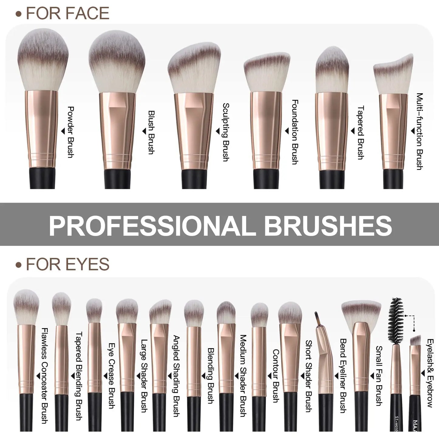 18-Piece Professional Makeup Brush Set for Women