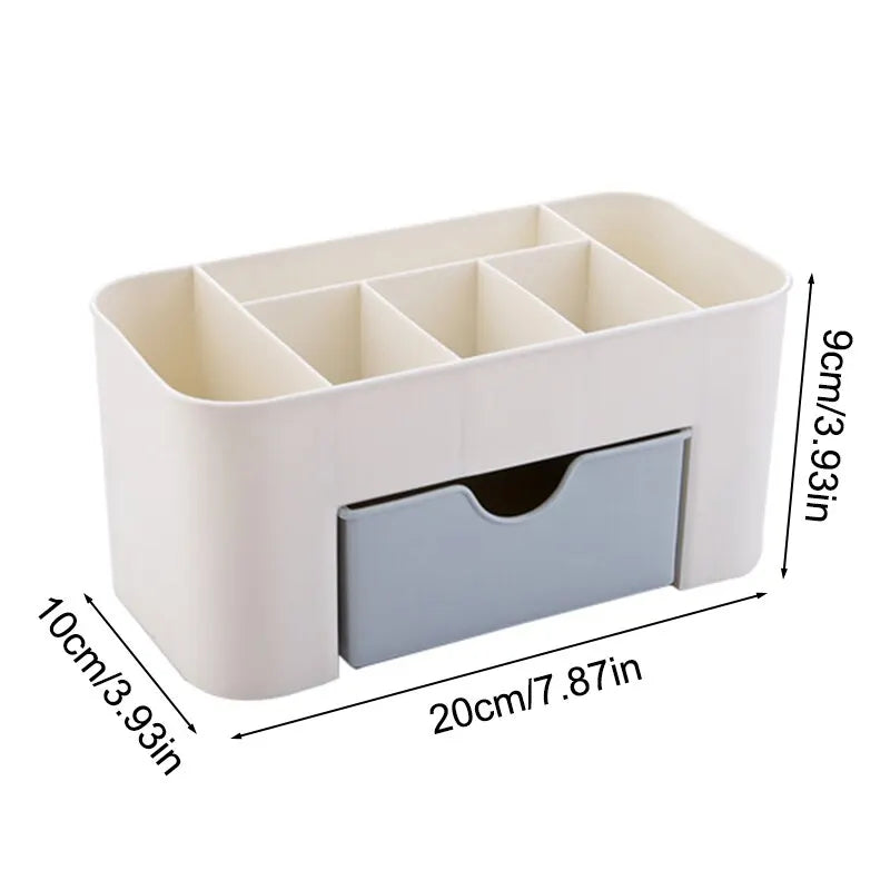 Double Layer Plastic Makeup Organizers Storage Box Cosmetic Drawers