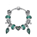 Boho Vintage Mandarin Duck Bracelet: Emerald Glass Beads(21cm)