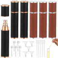 6PCS Leather Perfume Atomizer, 10 ml/ 0.34oz Refillable Mini Cologne Spray Bottle, Portable Fragrance Empty Container with Dispensing Tools, Ideal for Men Women Travel Work Office