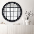Window Style Mirror - Black Circle 100cm