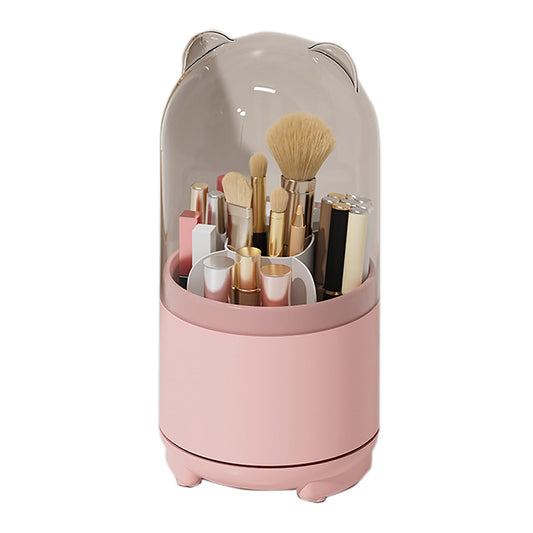 360° Rotating Makeup Brush Storage