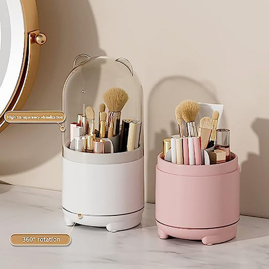 360° Rotating Makeup Brush Storage