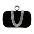 Embellished u Shape Evening Clutch for Ladies - Banquet Ready - Black