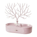 Vibe Geeks Antlers Tree Tower Jewelry Display Stand for Ring Earrings Necklace Bracelet - Pink Drawer Model