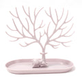 Vibe Geeks Antlers Tree Tower Jewelry Display Stand for Ring Earrings Necklace Bracelet - Pink Basic Model