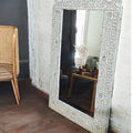 MOTHER OF PEARL SERENE REFLECTION WALL MIRROR