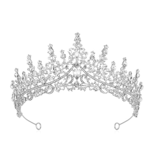 Luxury Full Rhinestone Bridal Tiara - Elegant Alloy Crown Hairband with 3A Grade Crystals  Silver