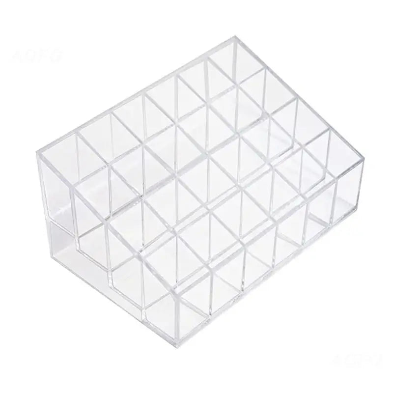 Acrylic Clear 40 Grid Lipstick Holder Stand Case Makeup Organizer - Glam Warehouse