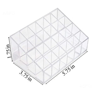 Acrylic Clear 40 Grid Lipstick Holder Stand Case Makeup Organizer - Glam Warehouse
