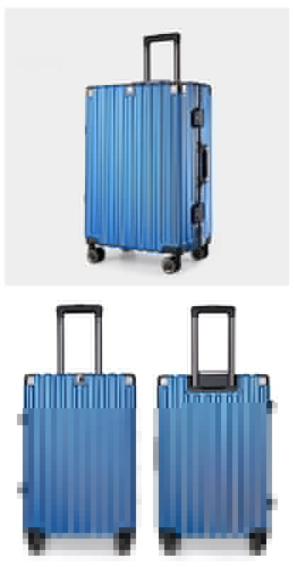 Aluminum Alloy Hard-Shell Suitcase with TSA Lock -20" Spinner Luggage in Blue - Glam Warehouse