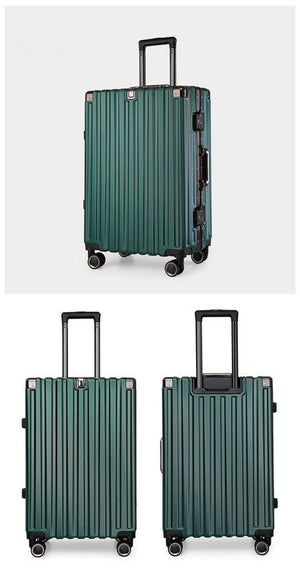 Aluminum Alloy Hard-Shell Suitcase with TSA Lock -20" Spinner Luggage in Green - Glam Warehouse