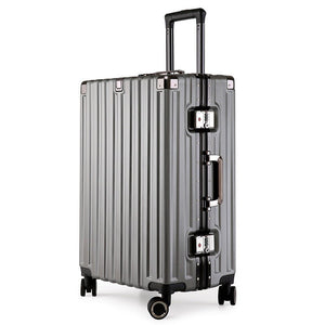 Aluminum Alloy Hard-Shell Suitcase with TSA Lock -20" Spinner Luggage in Grey - Glam Warehouse