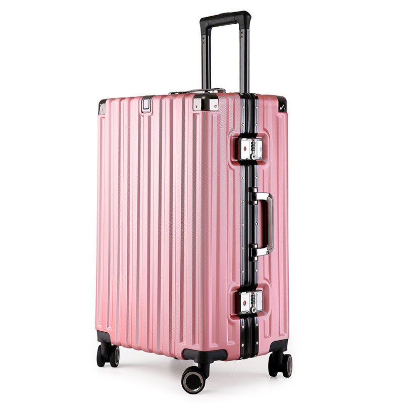 Aluminum Alloy Hard-Shell Suitcase with TSA Lock -20" Spinner Luggage in Pink - Glam Warehouse