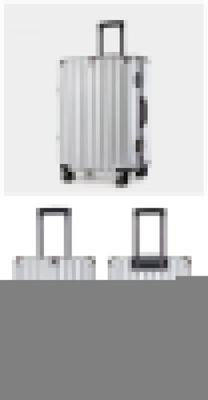 Aluminum Alloy Hard-Shell Suitcase with TSA Lock -20" Spinner Luggage in Silver - Glam Warehouse