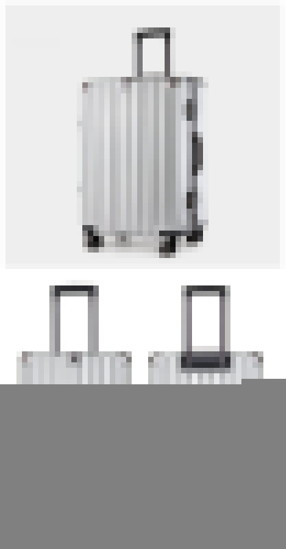Aluminum Alloy Hard-Shell Suitcase with TSA Lock -20" Spinner Luggage in Silver - Glam Warehouse
