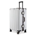 Aluminum Alloy Hard-Shell Suitcase with TSA Lock -20" Spinner Luggage in Silver - Glam Warehouse