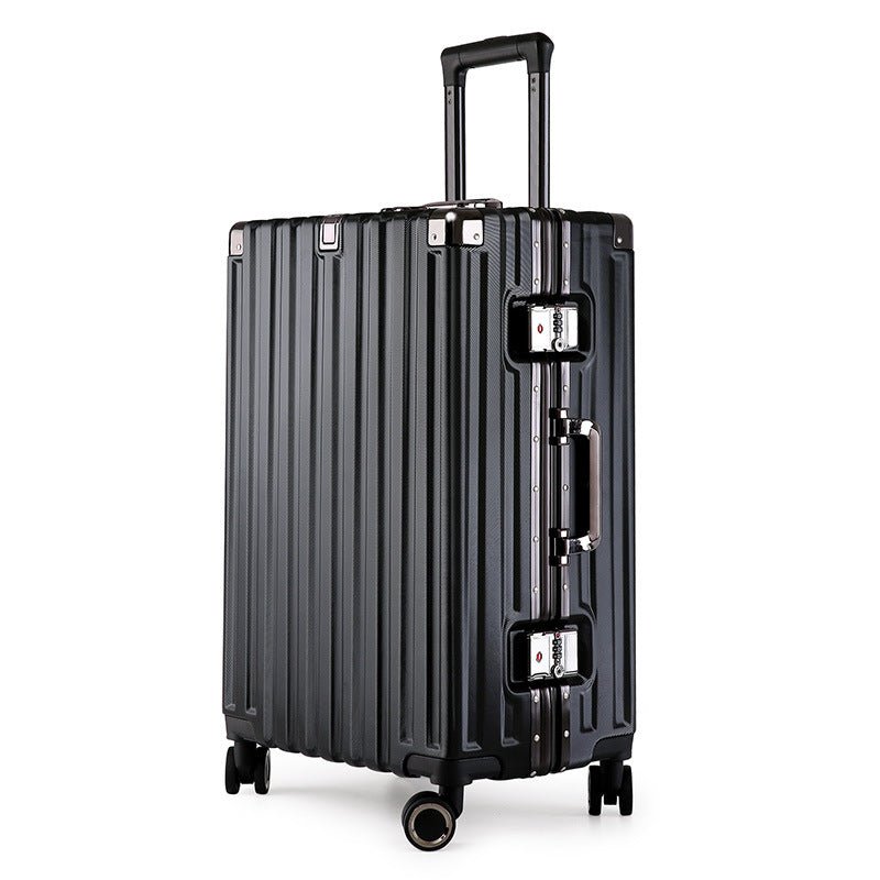 Aluminum Alloy Hard-Shell Suitcase with TSA Lock -22" Spinner Luggage in Black - Glam Warehouse