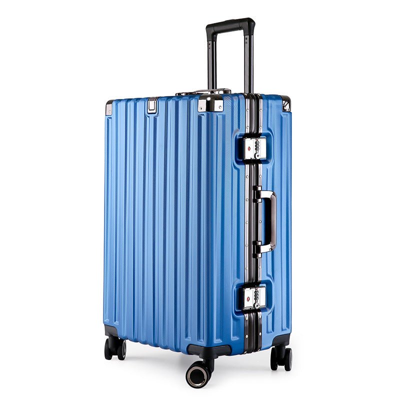 Aluminum Alloy Hard-Shell Suitcase with TSA Lock -22" Spinner Luggage in Blue - Glam Warehouse