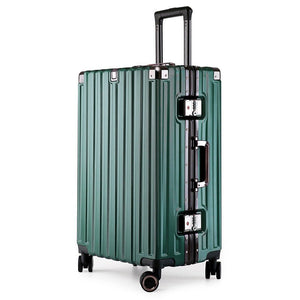 Aluminum Alloy Hard-Shell Suitcase with TSA Lock -22" Spinner Luggage in Green - Glam Warehouse