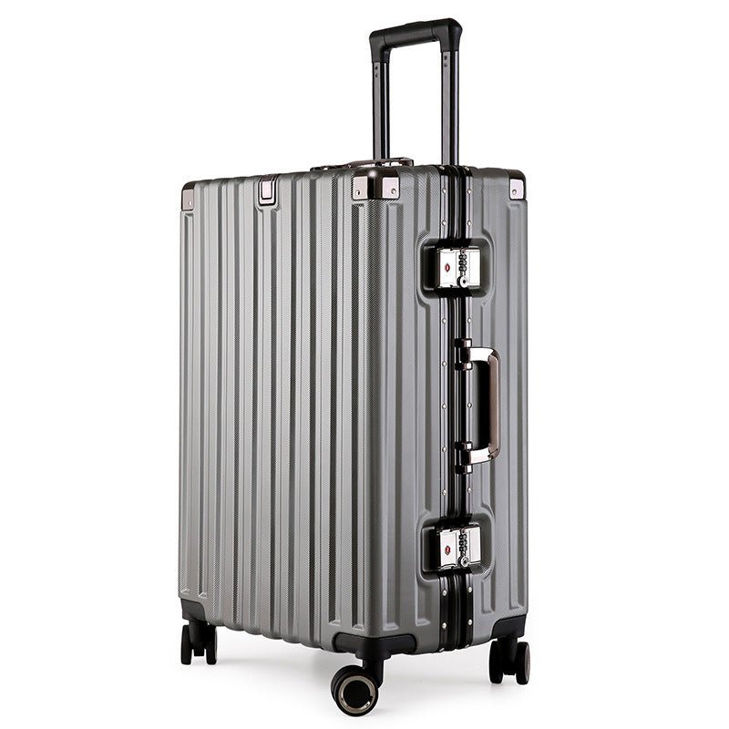 Aluminum Alloy Hard-Shell Suitcase with TSA Lock -22" Spinner Luggage in Grey - Glam Warehouse