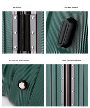 Aluminum Alloy Hard-Shell Suitcase with TSA Lock -22" Spinner Luggage in Silver - Glam Warehouse