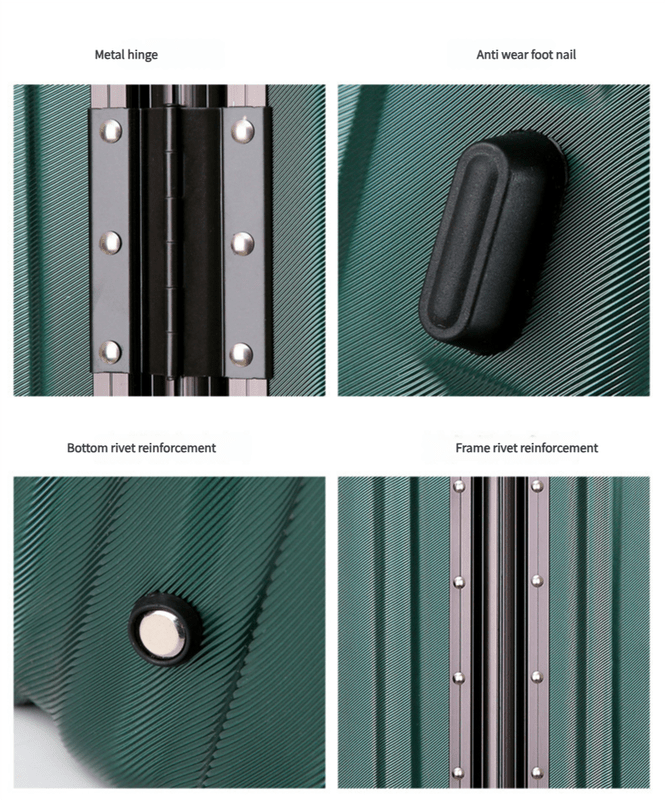 Aluminum Alloy Hard-Shell Suitcase with TSA Lock -22" Spinner Luggage in Silver - Glam Warehouse
