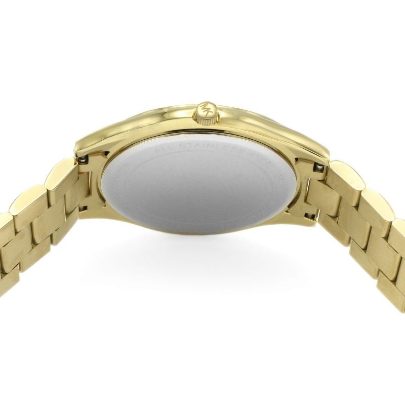 Michael Kors Mk3435 Ladies Slim Runway Gold Green Watch