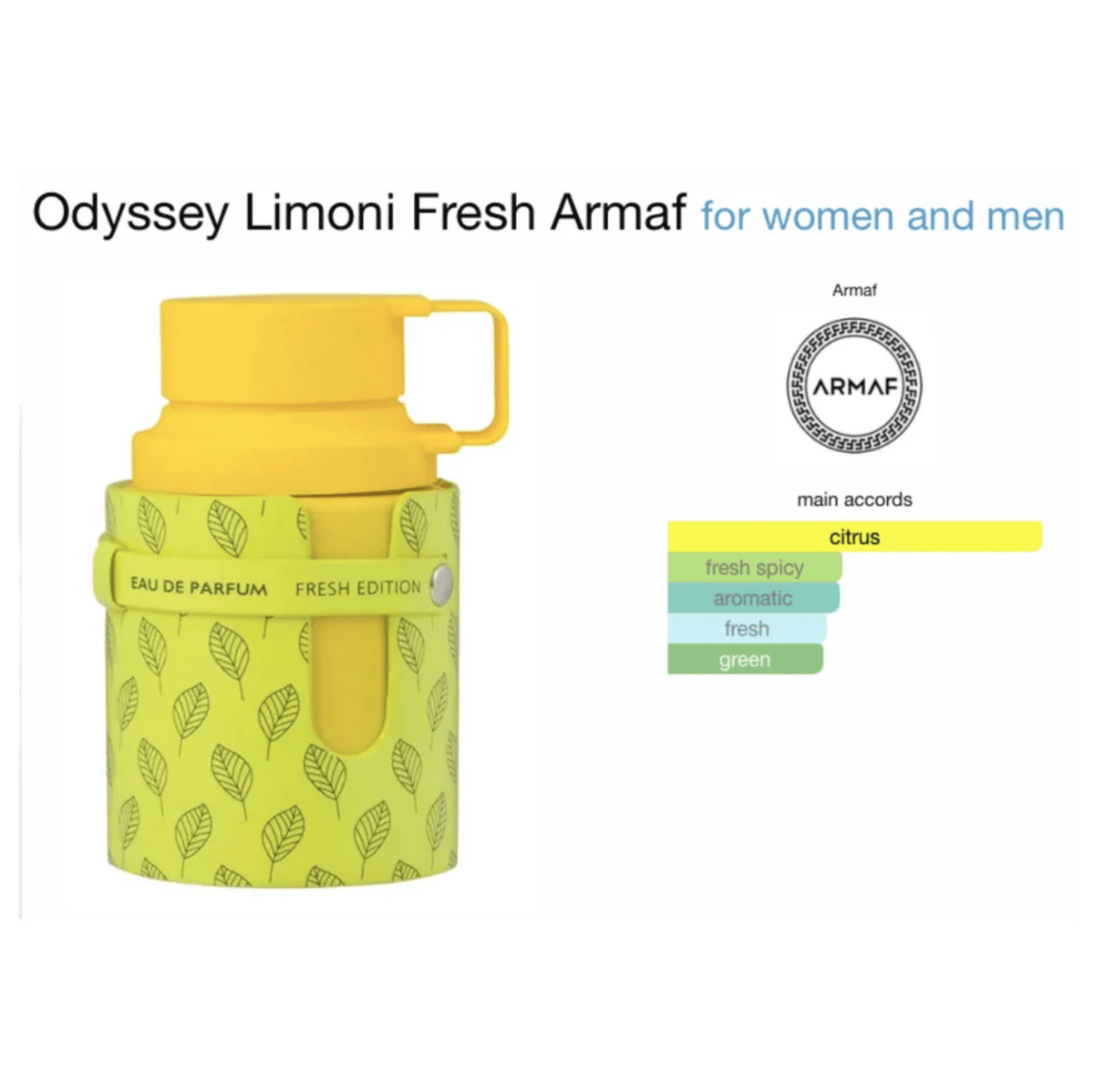 ARMAF Odyssey Limoni Fresh (100ml EDP) - Glam Warehouse