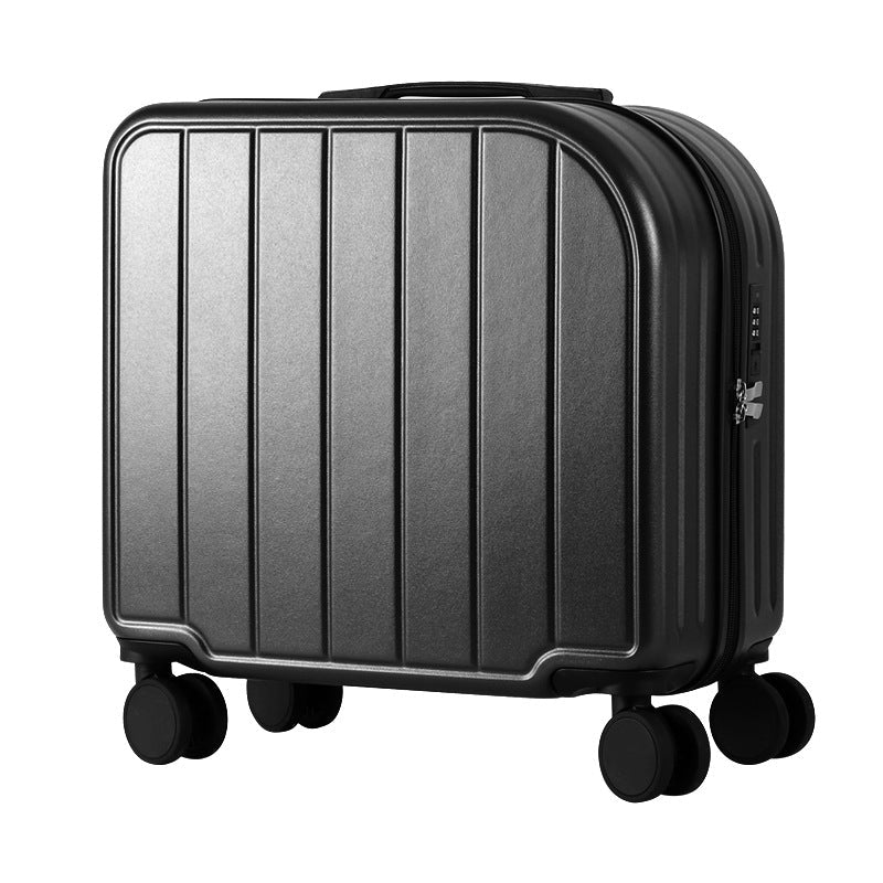 Black 18-Inch Lightweight Carry-On Luggage - Waterproof & Anti-Theft Suitcase with Silent Universal Wheels - Glam Warehouse