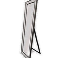 Black Beaded Framed Mirror - Free Standing 50cm x 170cm - Glam Warehouse