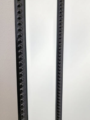 Black Beaded Framed Mirror - Free Standing 50cm x 170cm - Glam Warehouse
