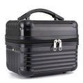 Black Durable Hard Shell Makeup Travel Case - Large Capacity Portable Cosmetic Organizer Box with Handle - Glam Warehouse