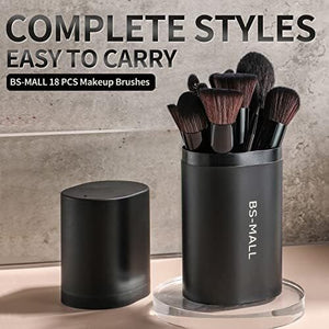 Black Professional Makeup Brush Set (18-Piece): Cruelty-Free, Versatile for Foundation, Blush & Eyeshadow, Ideal for Aussies - Glam Warehouse