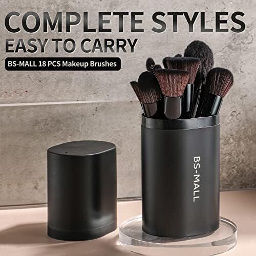 Black Professional Makeup Brush Set (18-Piece): Cruelty-Free, Versatile for Foundation, Blush & Eyeshadow, Ideal for Aussies - Glam Warehouse