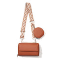 Brown 2-piece combination new mobile phone shoulder bag niche design one-shoulder messenger bag mobile phone bag multi-function wide shoulder strap mother-and-child bag - Glam Warehouse