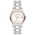 Burberry Ladies Watch Diamond Check Stamped Two Tone Bu9127
