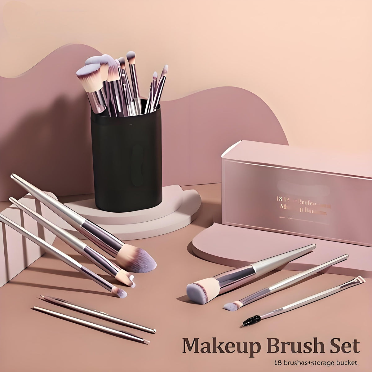 Champagne Gold Makeup Brush Set (18-Piece): Professional, Cruelty-Free for Foundation, Blush & Eyeshadow, Ideal for Aussies - Glam Warehouse