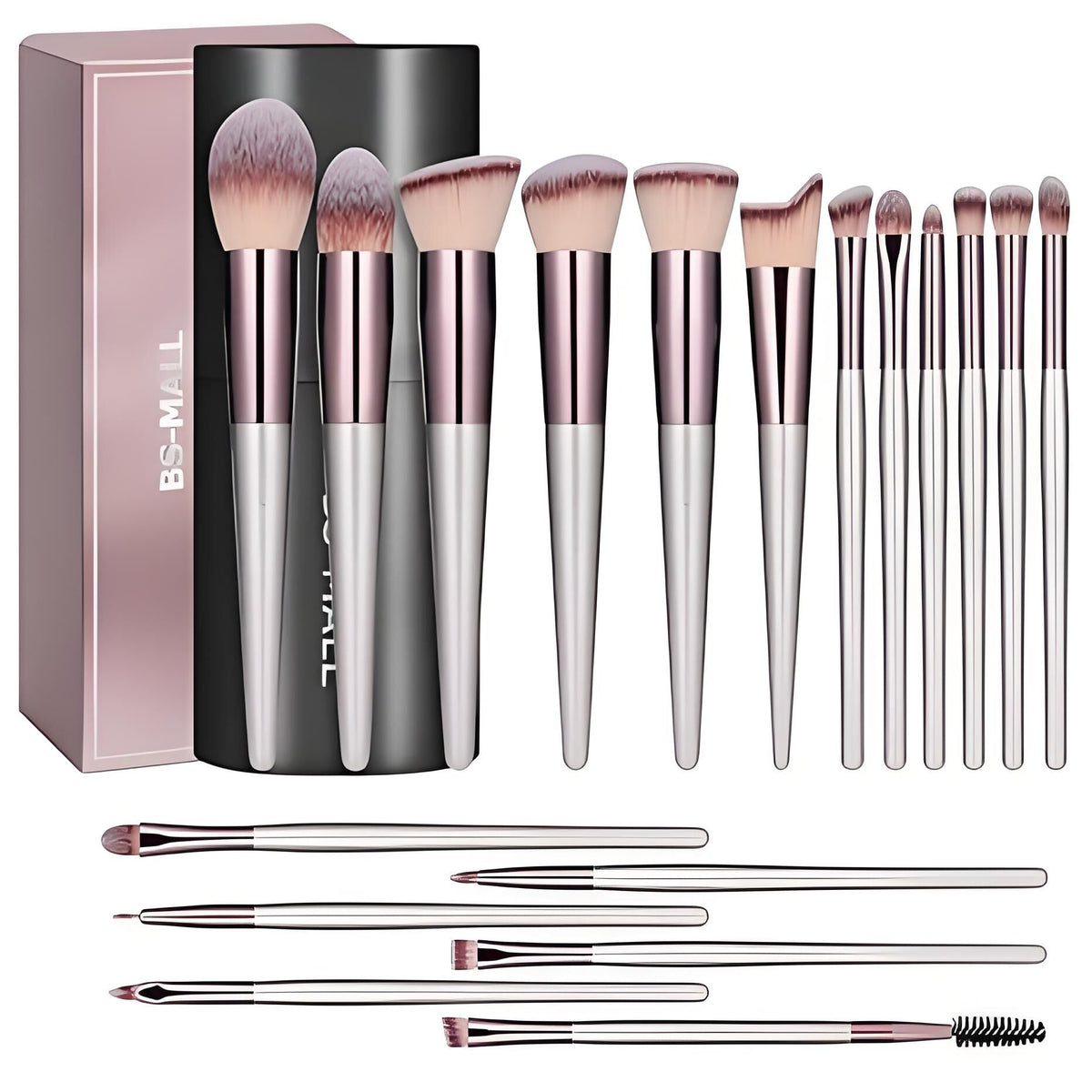 Champagne Gold Makeup Brush Set (18-Piece): Professional, Cruelty-Free for Foundation, Blush & Eyeshadow, Ideal for Aussies - Glam Warehouse