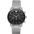 Emporio Armani Ar11104 Men S Aviator Silver Watch