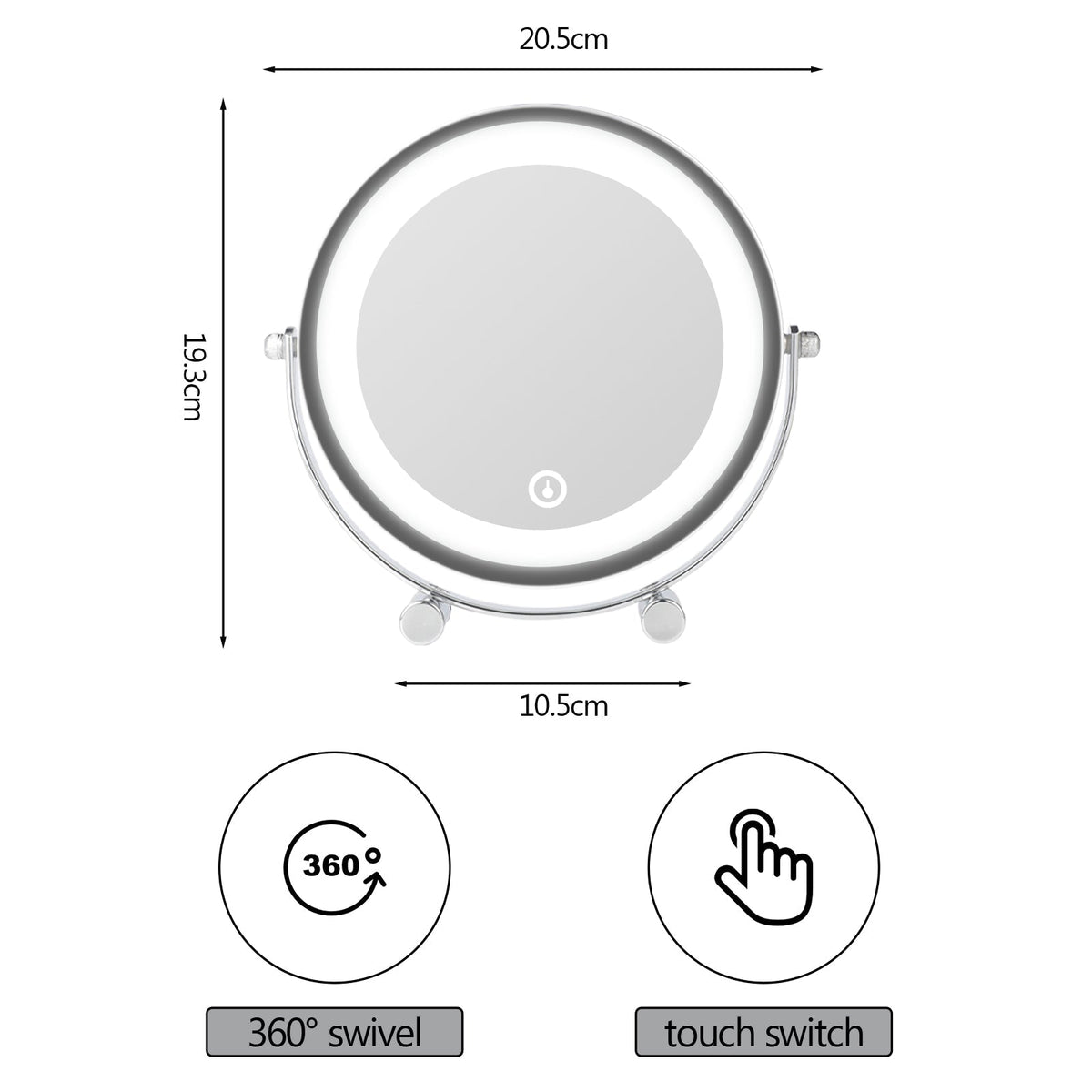 Clevinger San Marino LED Illuminated Makeup, Vanity, and Beauty Mirror - Glam Warehouse