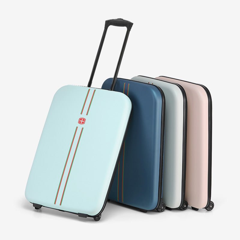 Compact Expandable Foldable Luggage - Reinforced Alloy Handle & Silent Wheels(pink) - Glam Warehouse