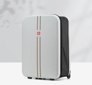 Compact Expandable Foldable Luggage - Reinforced Alloy Handle & Silent Wheels(white) - Glam Warehouse