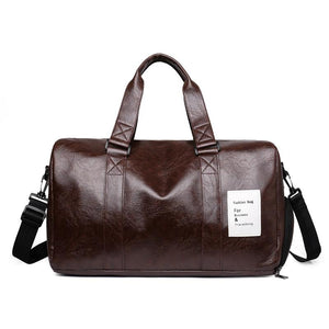 Compact Travel Bag with Shoe Storage - Brown - Glam Warehouse
